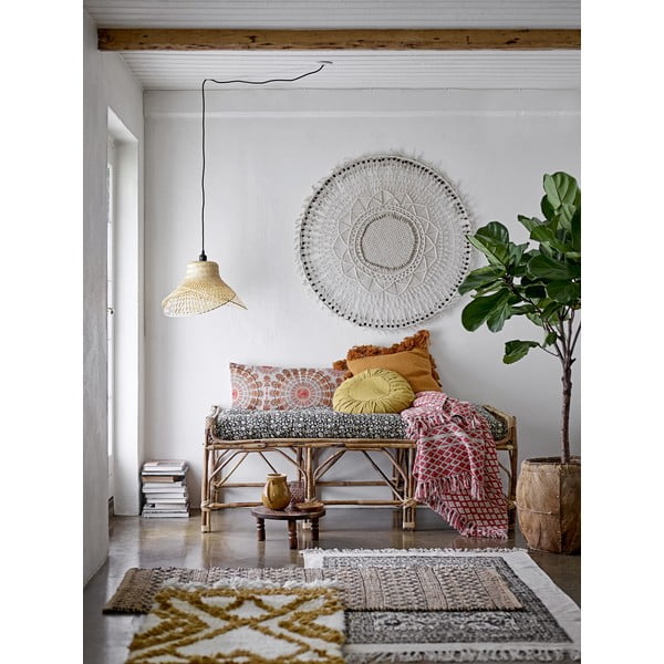 Pomarańczowa bawełniana poduszka dekoracyjna Bloomingville Fringe-image-2