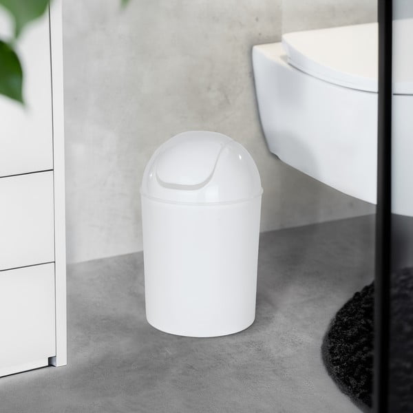 Biały kosz na śmieci ze stali nierdzewnej 6 l Economic – Wenko-image-1