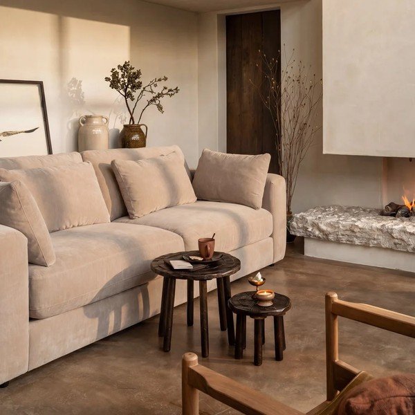 Beżowa sofa z tkaniny szenilowej 240 cm Chunky – vtwonen-image-1