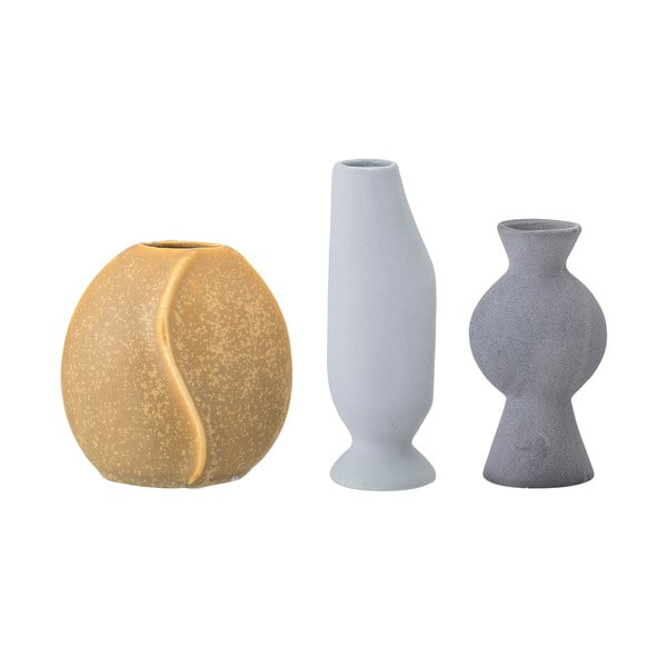 Kamionkowe ręcznie wykonane wazony zestaw 3 szt. (wysokość 12,5 cm) Miacecilia – Bloomingville