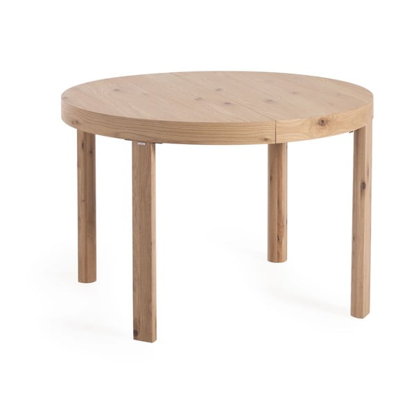 Okrągły rozkładany stół z dodatkowym blatem w dekorze dębu ø 120 cm Colleen – Kave Home