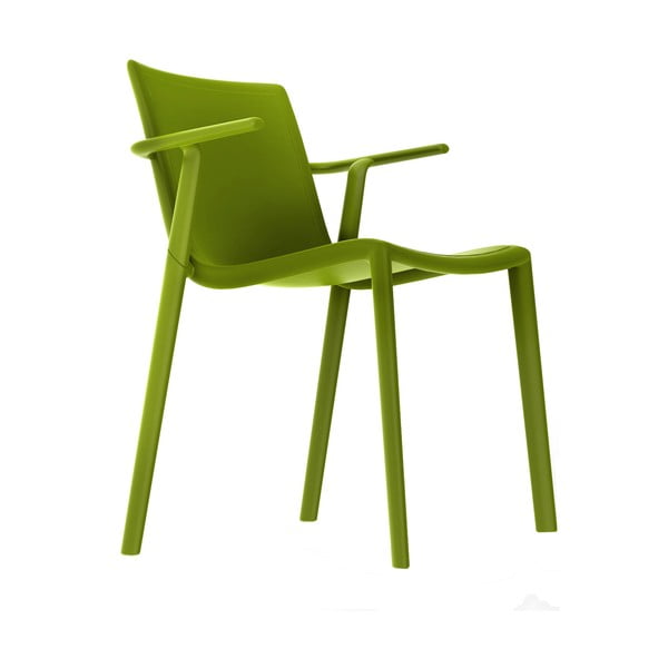 Zestaw 2 oliwkowozielonych krzeseł ogrodowych z podłokietnikami Resol Kat