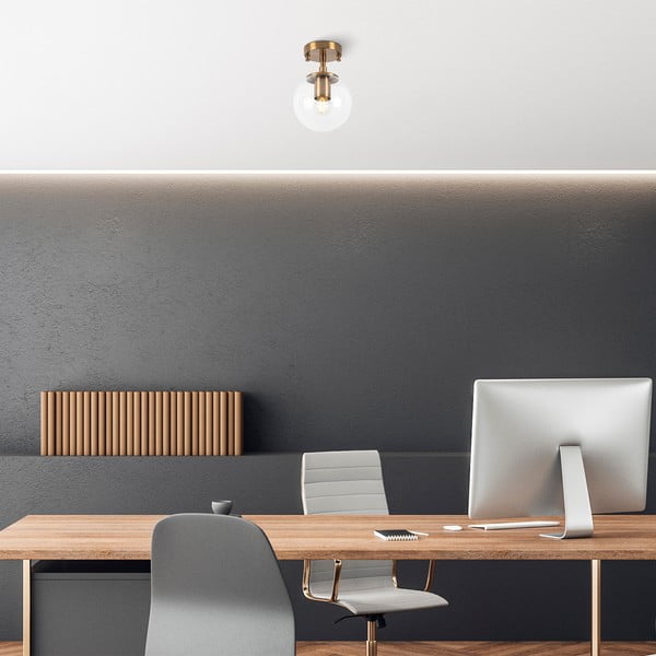 Lampa sufitowa w kolorze mosiądzu ze szklanym kloszem ø 15 cm Atmaca – Opviq lights-image-2