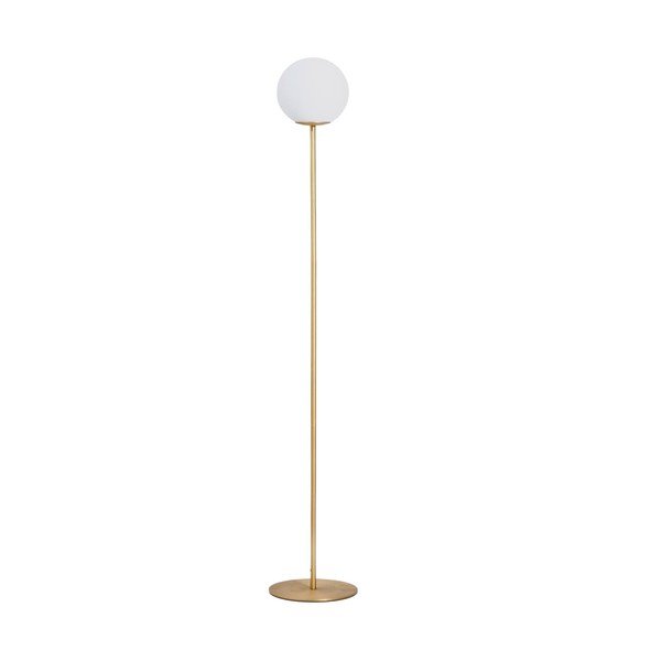 Biała/w kolorze złota lampa stojąca ze szklanym kloszem (wysokość 155 cm) Brisia – Kave Home
