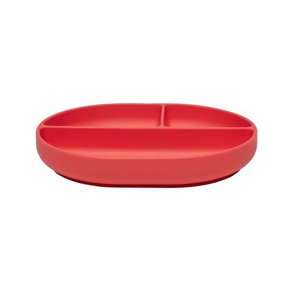 Czerwony silikonowy talerz dla dzieci 17x21,5 cm Enkei – OYOY Mini