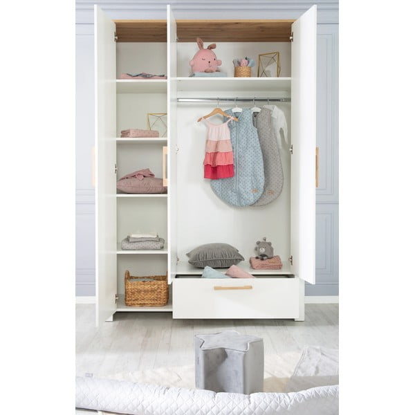 Biała szafa dziecięca 139x200 cm Ava – Roba-image-1