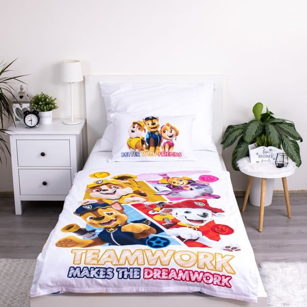 Bawełniana pościel dziecięca do łóżeczka 100x135 cm Paw Patrol – Jerry Fabrics-image-1
