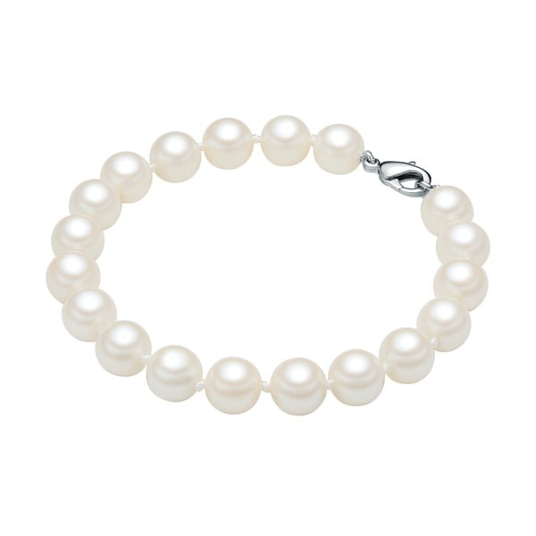 Perłowa bransoletka Olivia, białe perły, długość 21 cm
