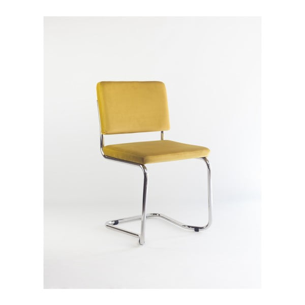 Krzesło z żółtym aksamitnym obiciem Velvet Atelier Bertha