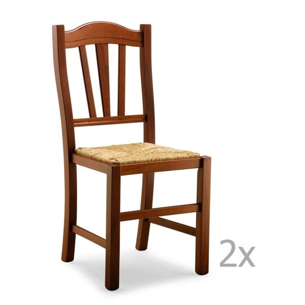 Zestaw 2 krzeseł drewnianych Castagnetti Classico