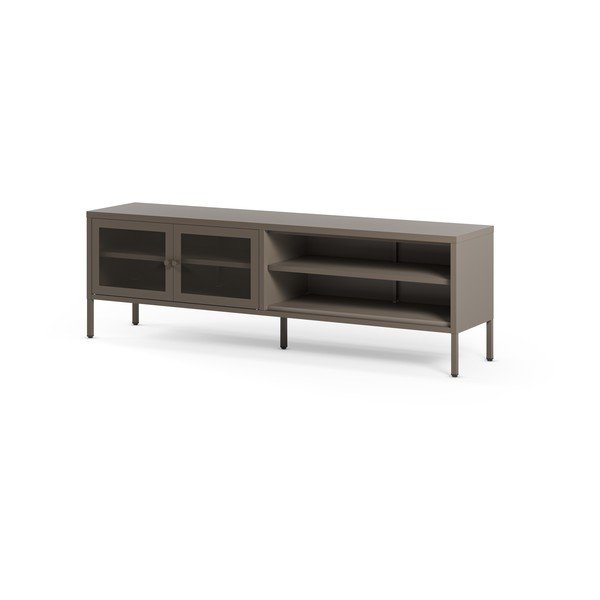 Szara metalowa szafka pod TV 160x50x35 cm Fayna – Marckeric-image-3