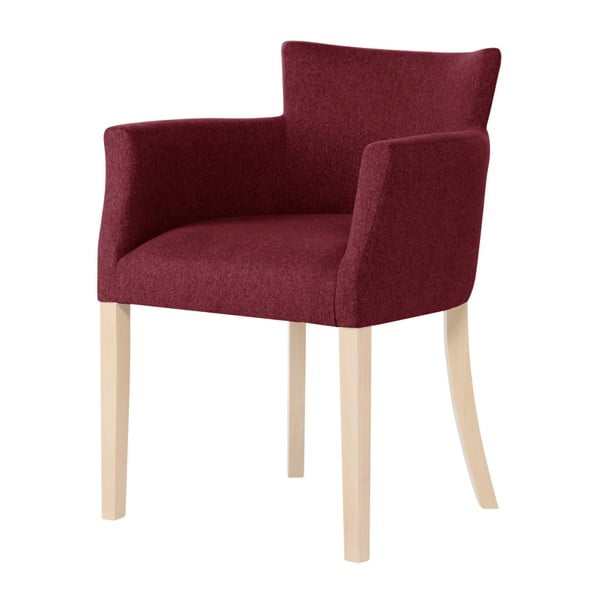 Czerwone krzesło z brązowymi nogami Ted Lapidus Maison Santal