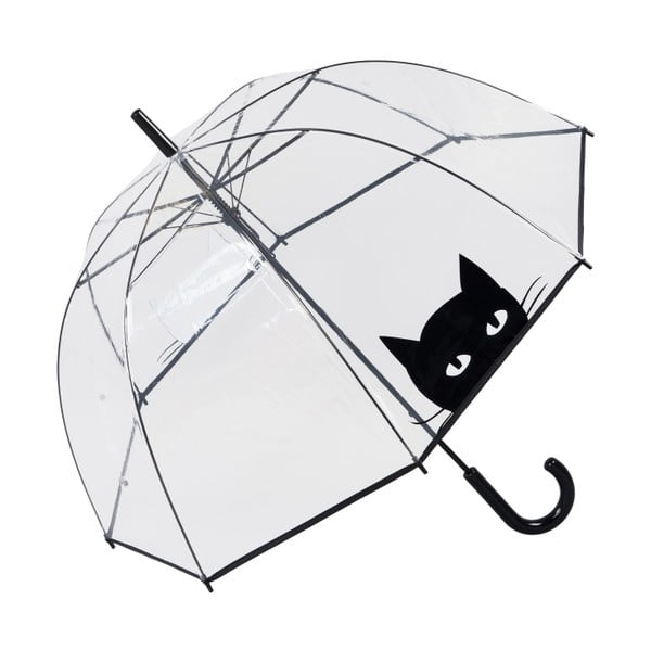 Przezroczysty parasol odporny na wiatr Ambiance Looking Cat, ⌀ 85 cm