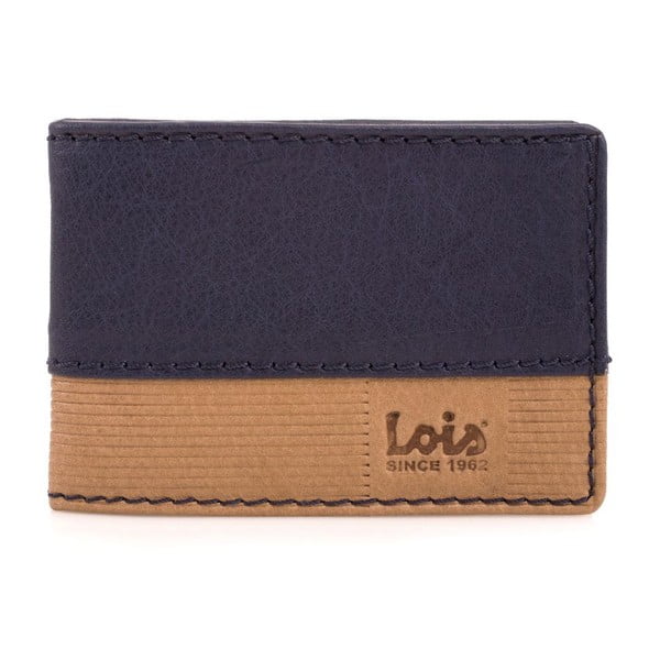 Skórzany portfel Lois Blue Block, 10x7 cm
