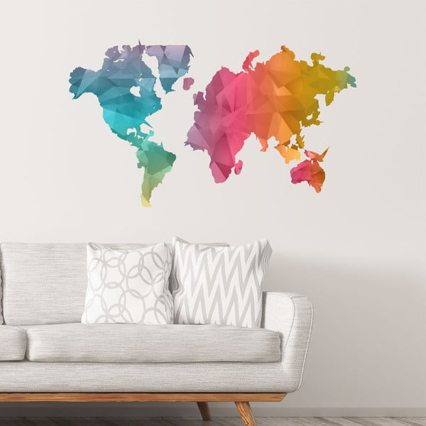 Naklejka mapa świata Ambiance Colour