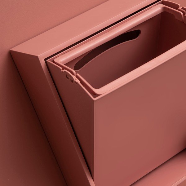 Szaroróżowy kosz na śmieci do segregacji odpadów/ścienny z plastiku z recyklingu Recycling Box – ReCollector-image-4