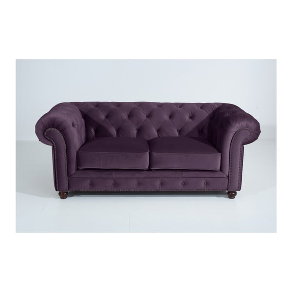Fioletowa sofa Max Winzer Orleans Velvet, 196 cm