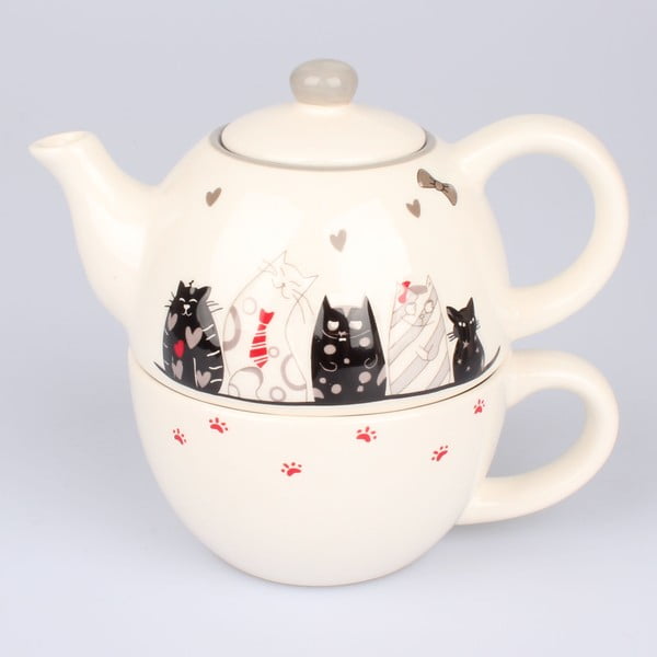Ceramiczny komplet do herbaty Dakls Cats