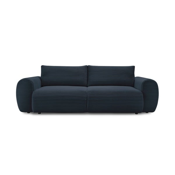 Ciemnoniebieska sztruksowa rozkładana sofa 257 cm Lucien – Bobochic Paris