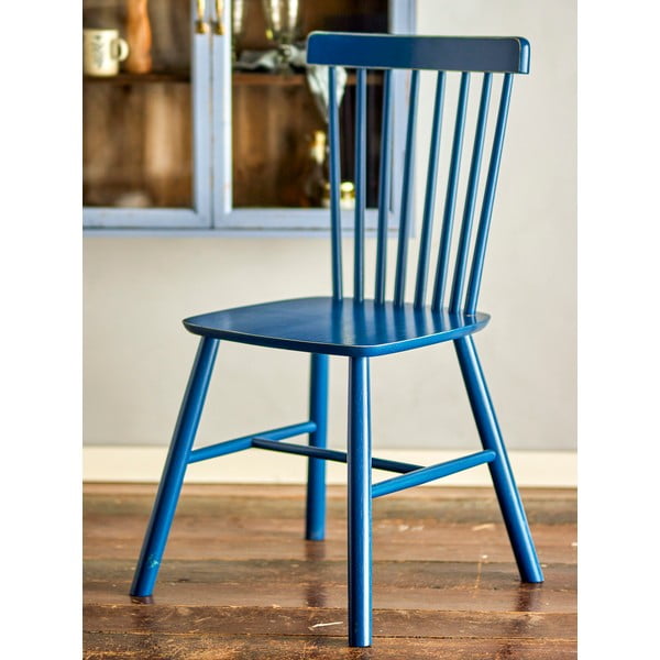 Niebieskie krzesła z litego drewna kauczukowego zestaw 2 szt. Mill – Bloomingville-image-1