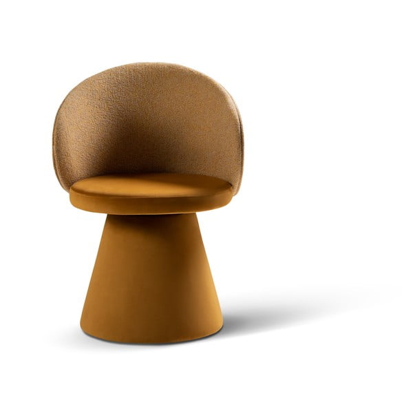 Musztardowy aksamitny fotel Inez – Micadoni 