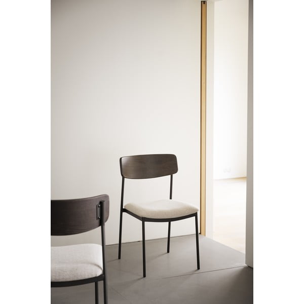 Kremowo-ciemnobrązowe krzesła zestaw 2 szt. Maymont – Rowico-image-4