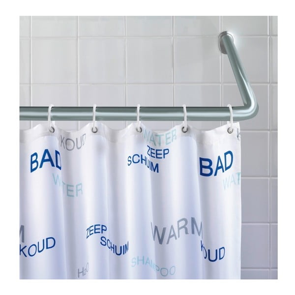 Uniwersalny drążek narożny w kolorze srebra na zasłonę prysznicową Wenko, ø 2 cm-image-1