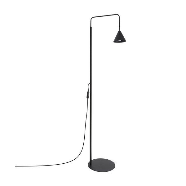 Czarna stalowa lampa stojąca z elastyczną konstrukcją (wysokość 165 cm) Zylo – Sollux
