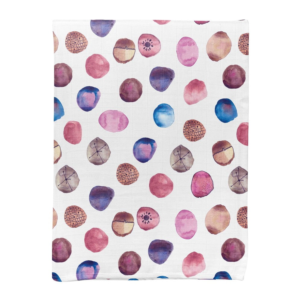 Biały koc dziecięcy muślinowy 75x100 cm Shells – Mijolnir