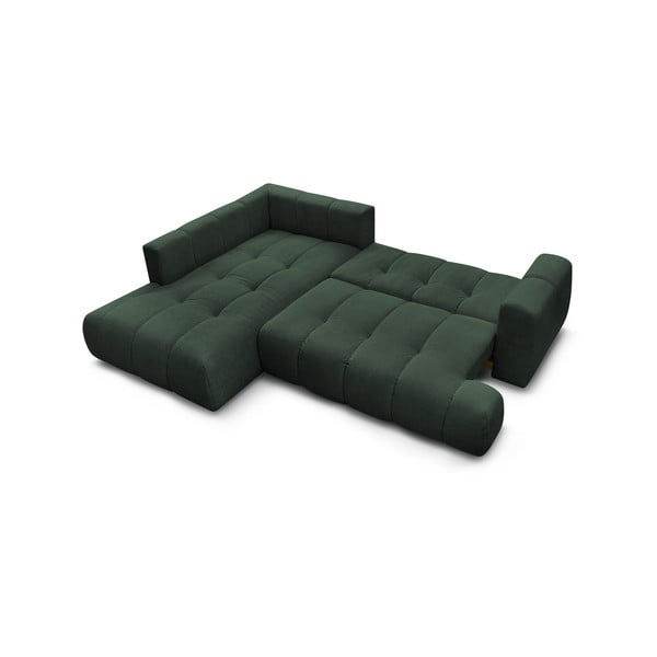 Zielony rozkładany/ze schowkiem narożnik (lewostronny/w kształcie litery L) Fuji – Bobochic Paris-image-4