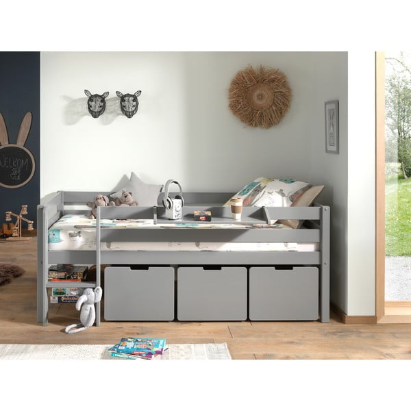 Szare szuflady pod łóżko dziecięce 3 szt. Pino – Vipack-image-3