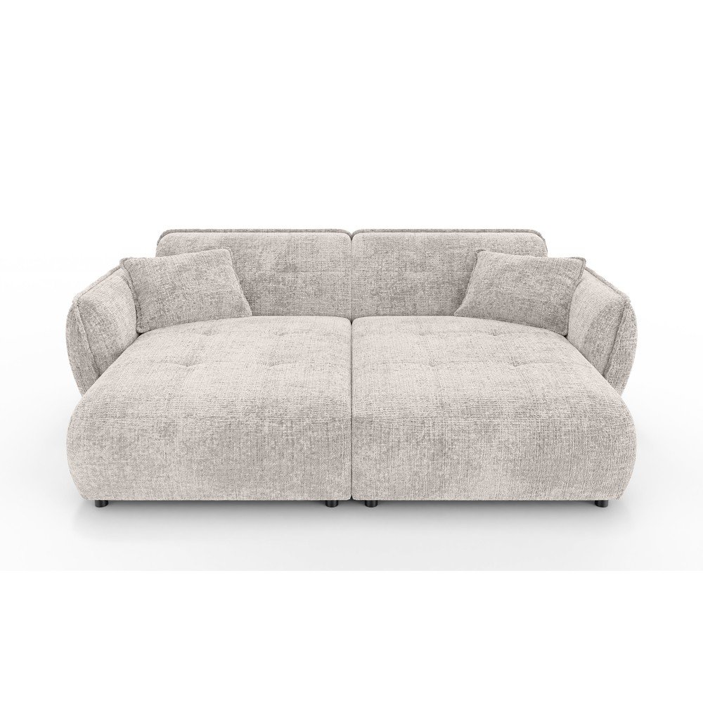 Beżowa sofa z tkaniny szenilowej z szezlongiem 252 cm Nelia Big – Ropez