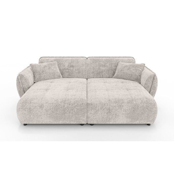 Beżowa sofa z tkaniny szenilowej z szezlongiem 252 cm Nelia Big – Ropez
