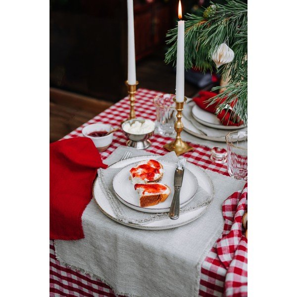 Lniana ścierka 45x65 cm Red Gingham – Linen Tales-image-3