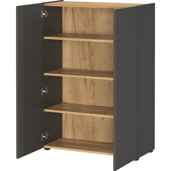 Antracytowy zestaw do przedpokoju w dekorze dębu 104x200x33 cm Alviano – Germania-image-2