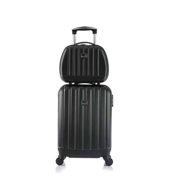 Czarna walizka z bagażem podręcznym Bluestar