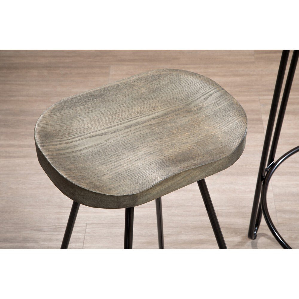 Brązowy/w naturalnym kolorze hoker z litego drewna wiązu (wysokość siedziska 78 cm) District – Premier Housewares (zdjęcie 11)