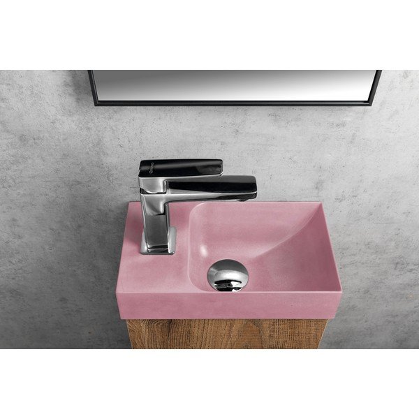Różowa betonowa umywalka 31x17 cm Piccolino – Sapho-image-4