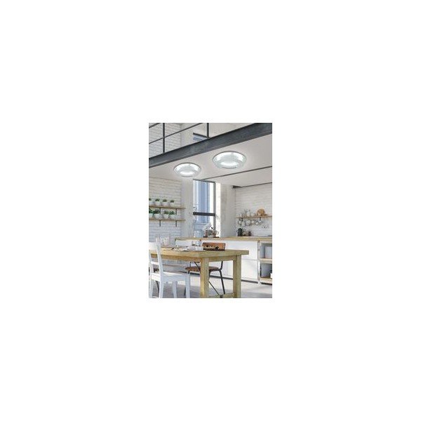 Lampa sufitowa LED w kolorze srebra z metalowym kloszem 40x40 cm Merle – Candellux Lighting-image-1