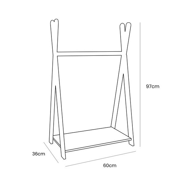 Biały/w naturalnym kolorze wieszak dziecięcy w dekorze sosny 60x97 cm Montessori – Meowbaby-image-1