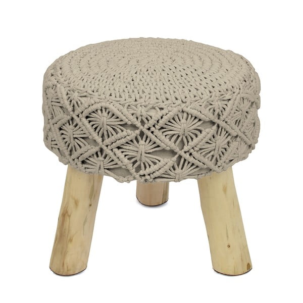 Beżowy taboret HF Living Tricot
