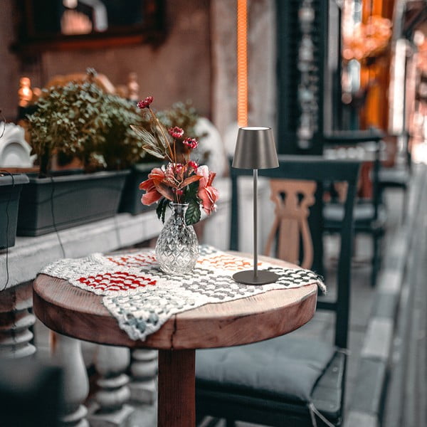 Czarna lampa stołowa LED z metalowym kloszem (wysokość 36,5 cm) Viletto – Fischer & Honsel-image-1