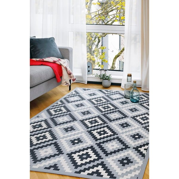 Szary dwustronny dywan Narma Saka, 100x160 cm-image-3