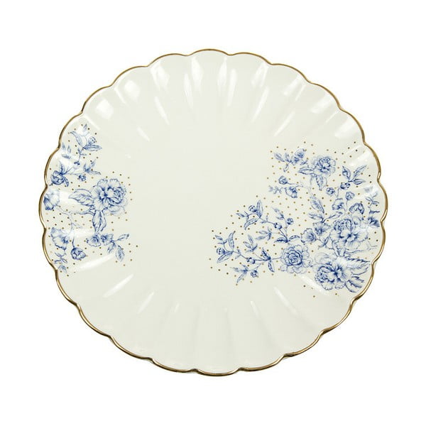 Niebiesko-biały talerz deserowy Santiago Pons Bohem