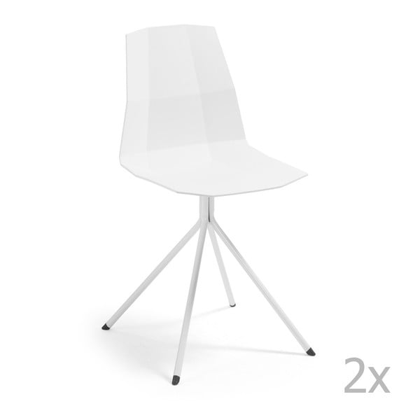 Zestaw 2 białych krzeseł La Forma Pixel