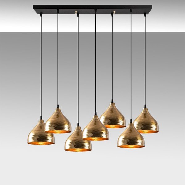 Lampa wisząca w czarno-złotym kolorze z metalowym kloszem Tattoo – Opviq lights-image-4