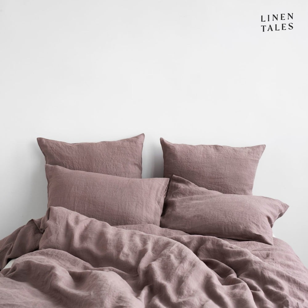 Różowa lniana pościel dwuosobowa 200x220 cm – Linen Tales (zdjęcie 5)