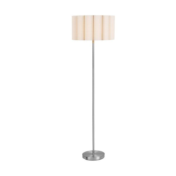 Beżowa/w kolorze srebra lniana lampa stojąca (wysokość 150 cm) Wattom – House Nordic-image-3