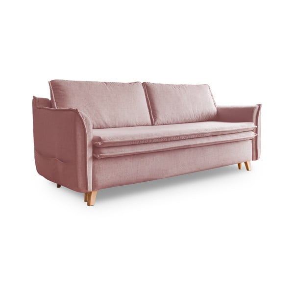 Jasnoróżowa rozkładana sofa 225 cm Charming Charlie – Miuform