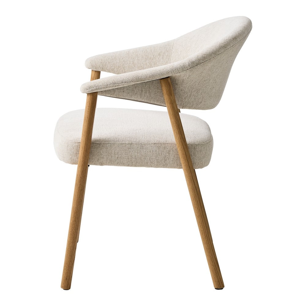 Kremowe fotele jadalniane zestaw z podłokietnikami 2 szt. z litego drewna dębowego Elk – Unique Furniture (zdjęcie 9)